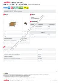 GRM187R61A226ME15D Datasheet Cover