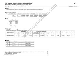 GRM188R61A475KE15J Datasheet Cover