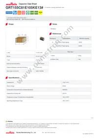 GRT155C81E105KE13D Datasheet Cover