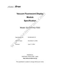 GU140X16J-7003 Datasheet Cover