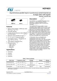 HCF4021BM1 Datasheet Cover