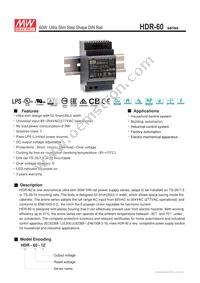 HDR-60-15 Datasheet Cover