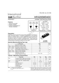 HFA200MD40C Datasheet Cover