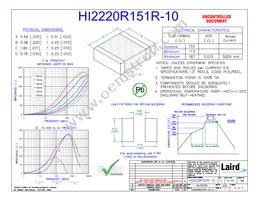 HI2220R151R-10 Datasheet Cover