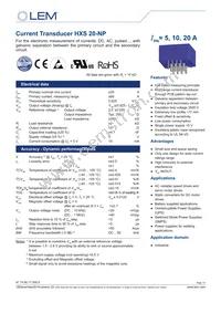 HXS 20-NP Datasheet Cover