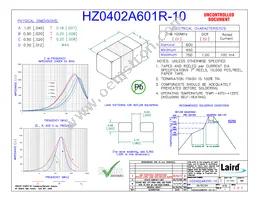 HZ0402A601R-10 Datasheet Cover
