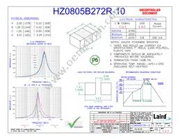 HZ0805B272R-10 Datasheet Cover