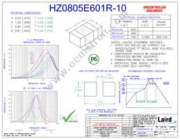 HZ0805E601R-10 Datasheet Cover