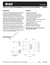 ICS271PGT Datasheet Cover