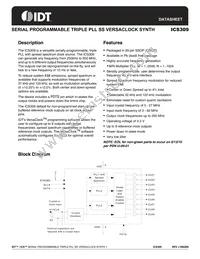 ICS309RT Datasheet Cover
