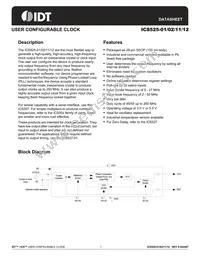 ICS525RI-11T Datasheet Cover