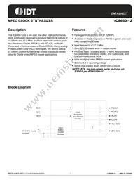 ICS650R-12T Datasheet Cover