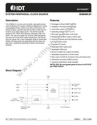 ICS650R-21T Datasheet Cover