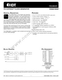 ICS841S04BGILF Datasheet Cover