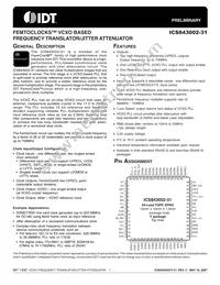 ICS843002BY-31LFT Datasheet Cover