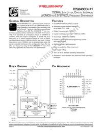 ICS8430BYI-71LFT Datasheet Cover