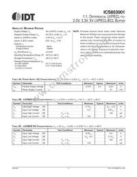 ICS853001AMLFT Datasheet Page 3