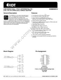 ICS853013AMLFT Datasheet Cover