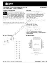 ICS853031AYLFT Datasheet Cover