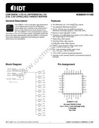 ICS853111AY-02LFT Datasheet Cover