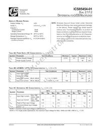 ICS85454AK-01LFT Datasheet Page 3