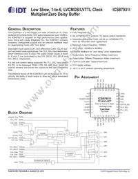 ICS87931BYILFT Datasheet Cover