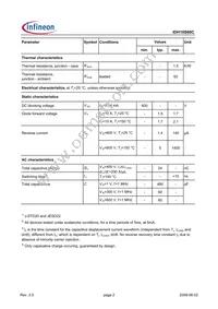 IDH10S60CAKSA1 Datasheet Page 2