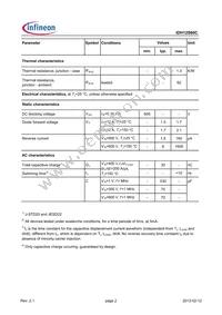 IDH12S60CAKSA1 Datasheet Page 2