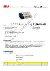 IDLC-25-350 Datasheet Cover