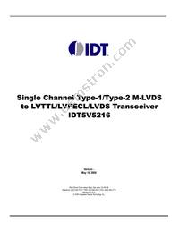 IDT5V5216PGGI8 Datasheet Cover