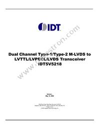 IDT5V5218PGGI8 Cover