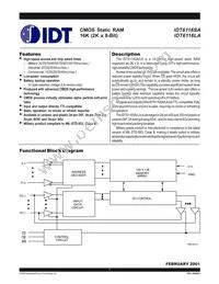 IDT6116SA45TPG Datasheet Cover