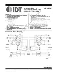 IDT709389L9PFI8 Datasheet Cover