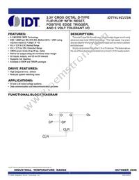 IDT74LVC273APGG Datasheet Cover