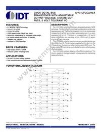 IDT74LVCC3245APGG Datasheet Cover