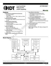 IDT79RV4650-267DP Datasheet Cover