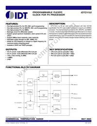 IDTCV152PVG8 Datasheet Cover