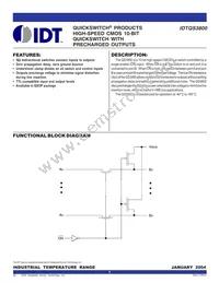 IDTQS3800QG Datasheet Cover