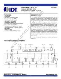 IDTQS5917T-70TQG8 Datasheet Cover