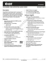 IDTSTAC9274X5TAEB4XR Datasheet Cover