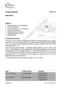 IFX1117GS V33 Datasheet Cover