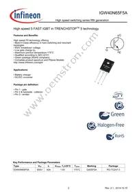 IGW40N65F5AXKSA1 Datasheet Page 2