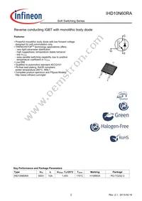 IHD10N60RA Datasheet Page 2