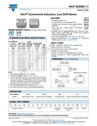 IHLP2020BZER6R8M11 Datasheet Cover