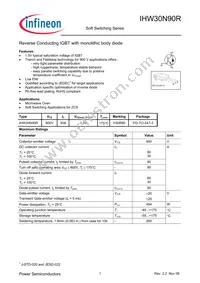 IHW30N90R Datasheet Cover