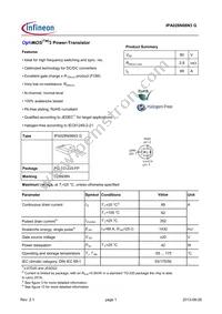 IPA028N08N3GXKSA1 Datasheet Cover