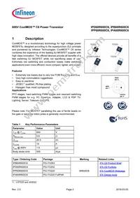 IPB60R600C6ATMA1 Datasheet Page 2