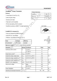 IPD50R399CPBTMA1 Datasheet Cover