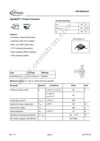 IPD70N04S3-07 Datasheet Cover