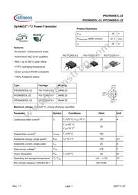 IPP25N06S3L-22 Datasheet Cover